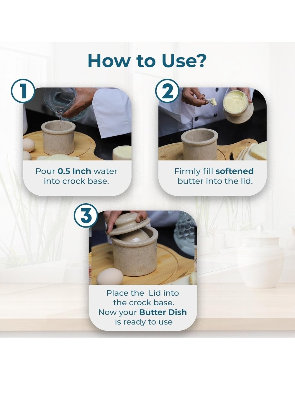 Butter Bell-Minimum Beige Marble Jar and Mortar Set - Picture 12 of 14